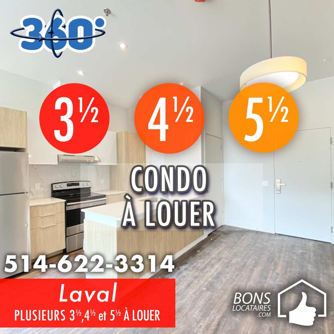 Condo à louer Laval Bons Locataires