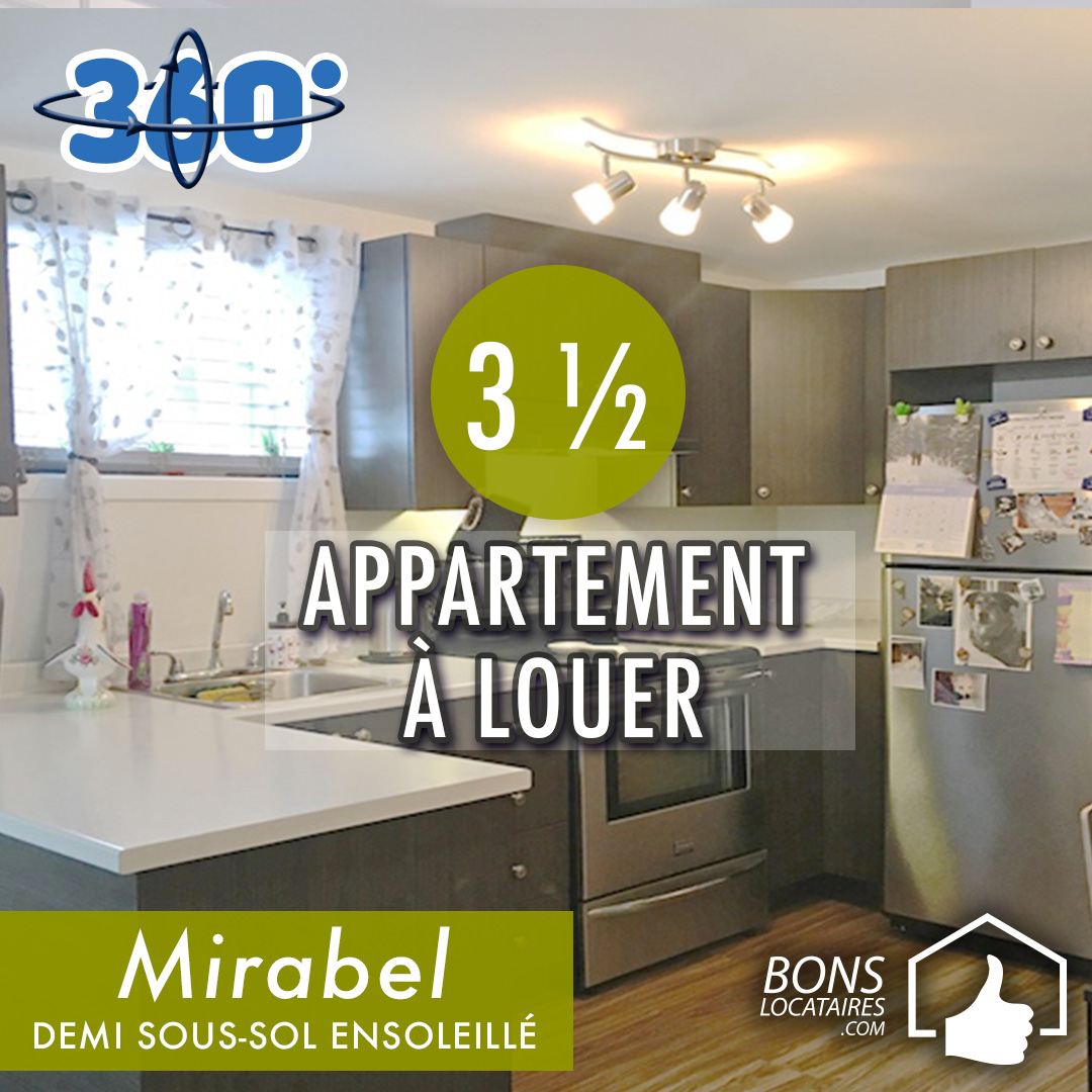 Appartement à louer Ville Mirabel Bons Locataires